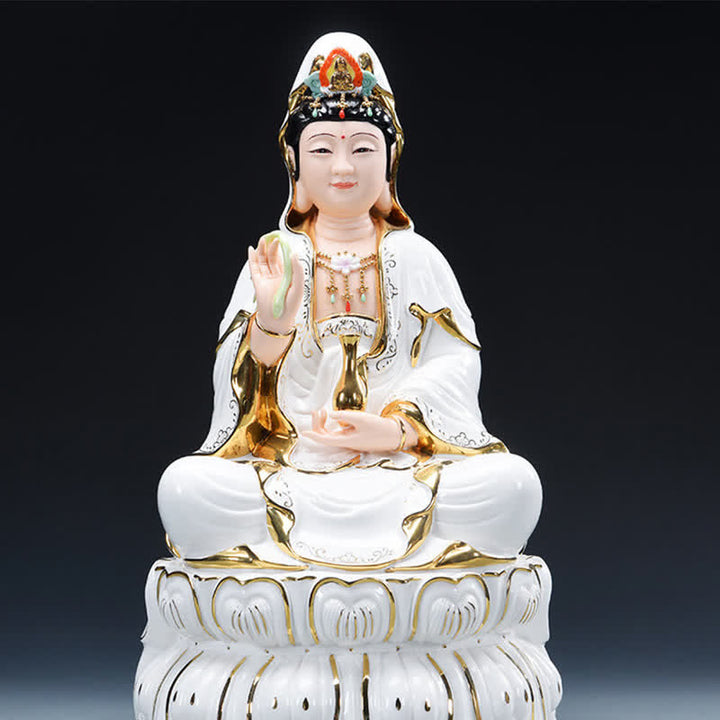 Chenrezig Bodhisattwa Awalokiteśwara Sukces Ceramiczna Statuetka Dekoracja Domu