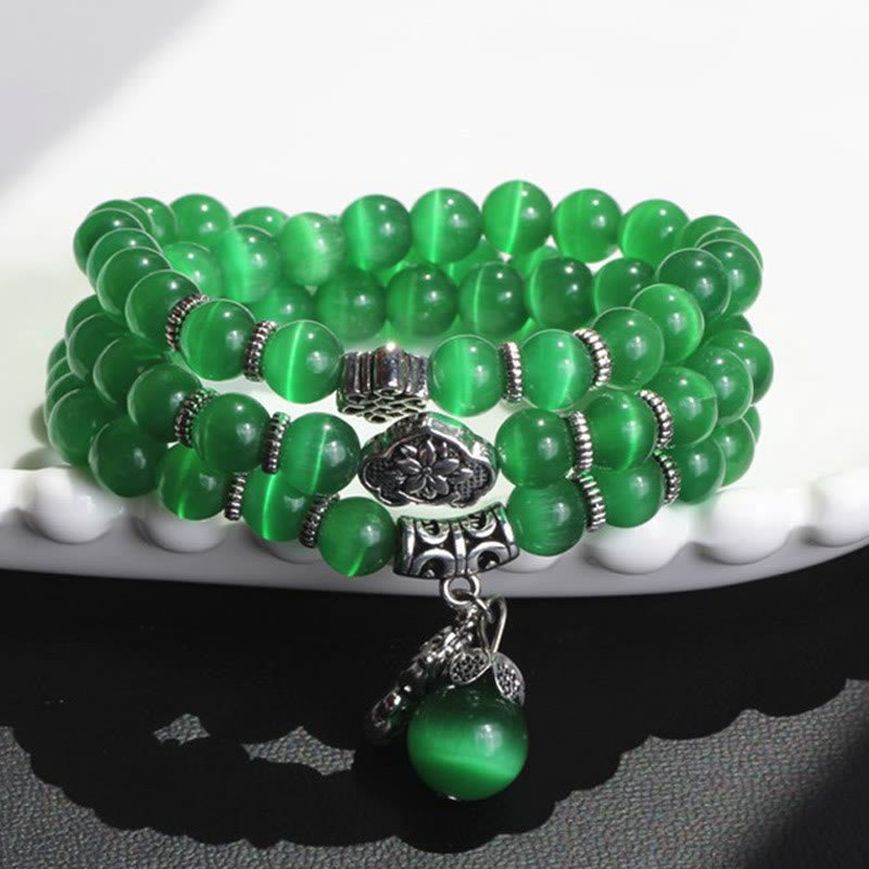 Bransoletka z potrójnym owinięciem w kocie oko PiXiu z Buddha Stones