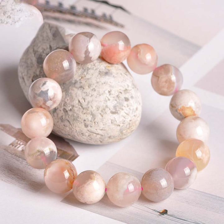 Bransoletka z Buddha Stones i agatem Sakura Peace Blessing