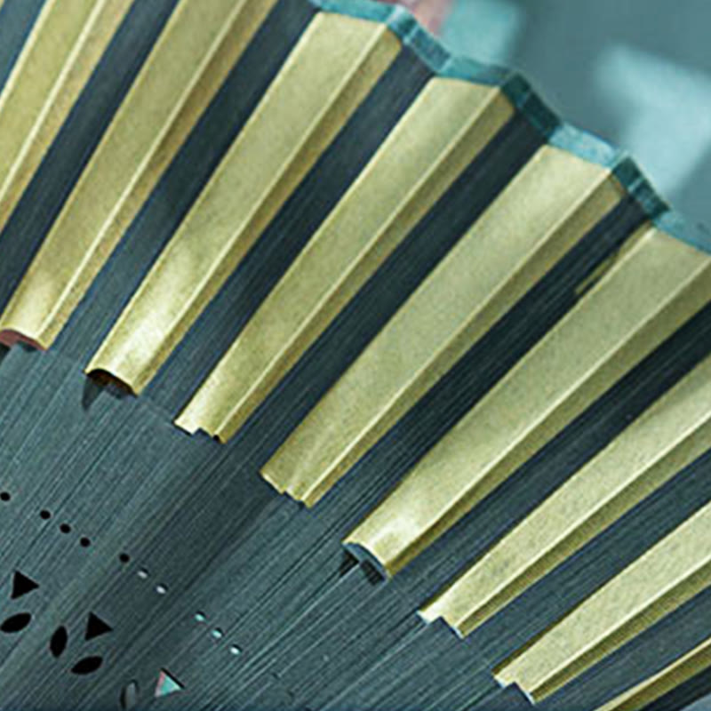 Buddha Stones Gradient Ręczny Składany Wachlarz Bambusowy