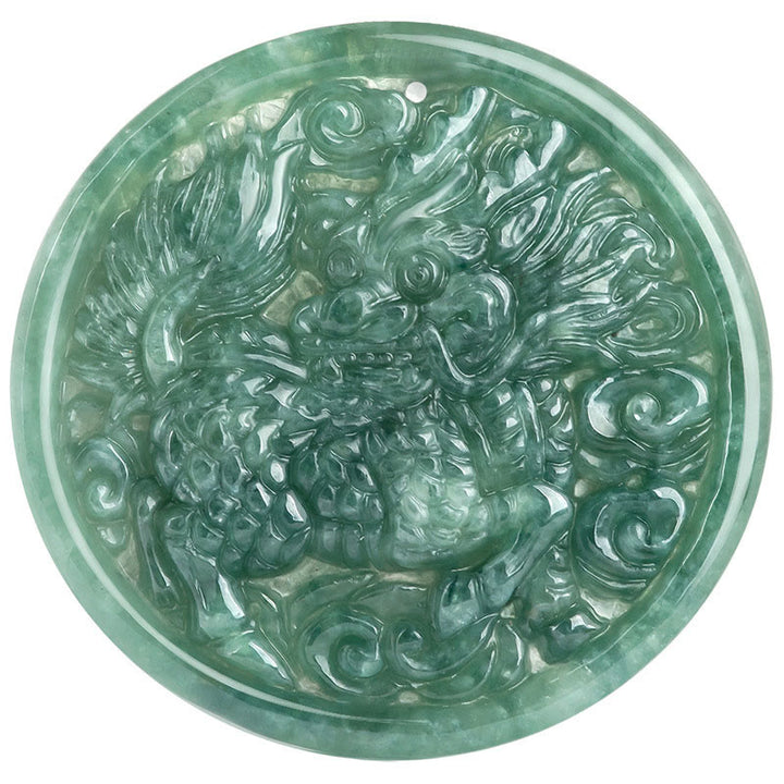 Naszyjnik z naturalnym jadeitem Kirin Abundance z Buddha Stones