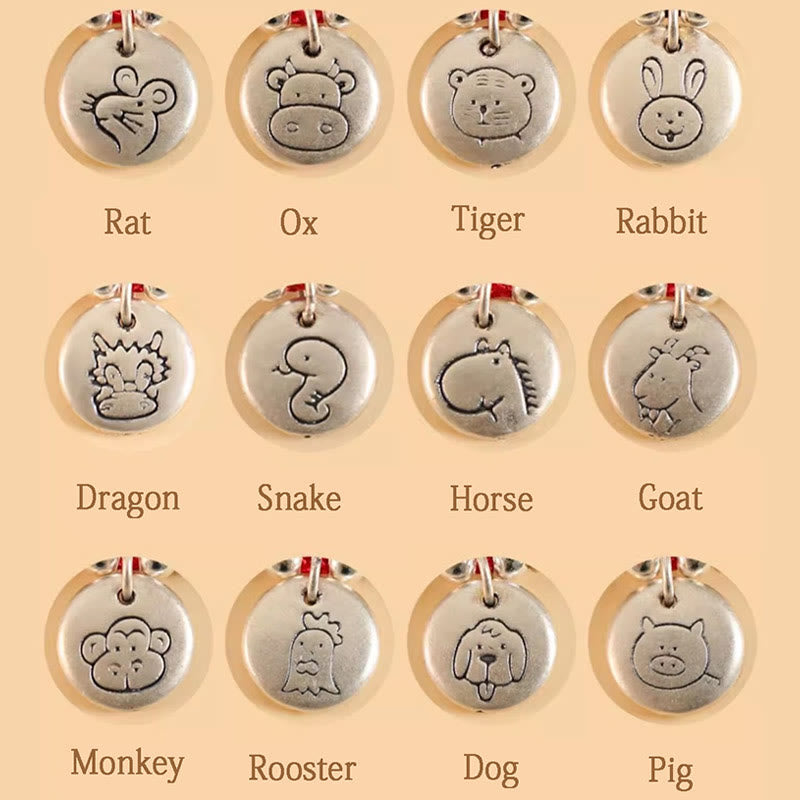 Buddha Stones Ręcznie robione 999 Srebro Sterling Rok Smoka Uroczy Chiński Zodiak Szczęście Pleciona Bransoletka