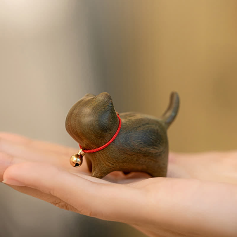 Buddha Stones drzewo sandałowe Małe liście Czerwone drzewo sandałowe Słodkie zwierzęta koty Uspokajający spokój Dekoracja - image 3