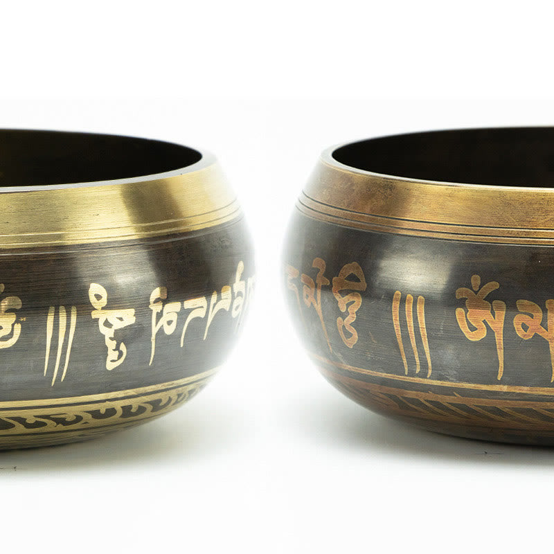 Buddha Stones Tybetańska miska medytacyjna do uzdrawiania i uważności Om Mani Padme Hum Singing Bowl