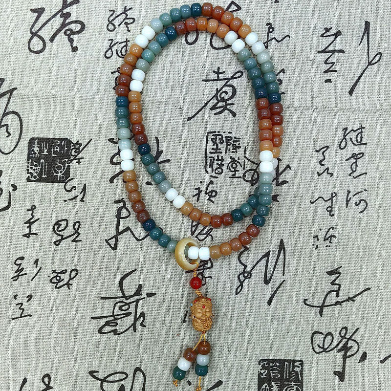 Buddha Stones 108 Mala Beads Gradient Bodhi Seed Green Tara Budda Grawerowany Pokojowy Bransoletka Harmonii