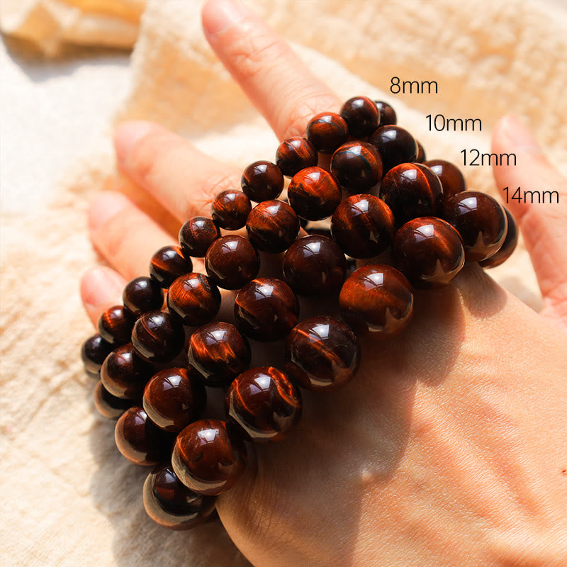 Bransoletka z naturalnych koralików leczniczych z Buddha Stones i tygrysim okiem