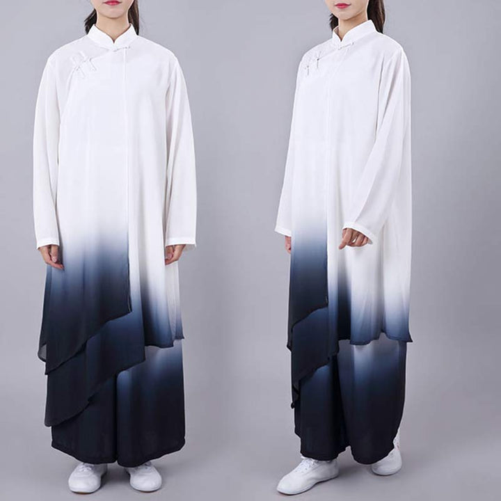 Buddha Stones Gradient Malowanie Medytacja Modlitwa Duchowy Zen Tai Chi Qigong Praktyka Unisex Zestaw Ubrań - image 3