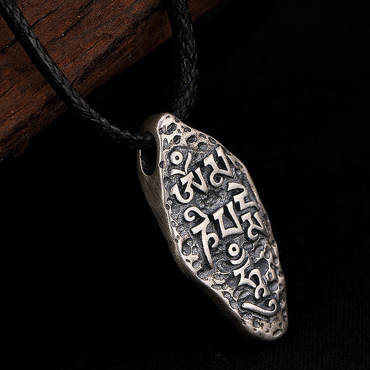 Buddha Stones Tybetańskie 925 Srebro Sterlingowe Om Mani Padme Hum Dorje Vajra Grawerowany Naszyjnik Siła Wisiorek - image 11