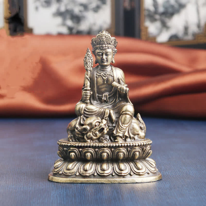 Buddha Stones Mandziusri Bodhisattwa Spokój Miedziana Statuetka Dekoracja - image 5