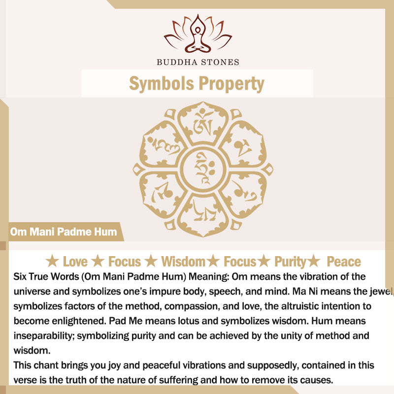 Buddha Stones Tybetańskie Om Mani Padme Hum Rzeźbione Zakiram Bogini Bogactwa Charm Amulet Bransoletka