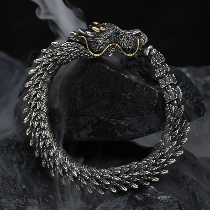 Buddha Stones Nordycki Smok Ręcznie Robiony Amulet Szczęście Ochrona Łańcuch Bransoletka