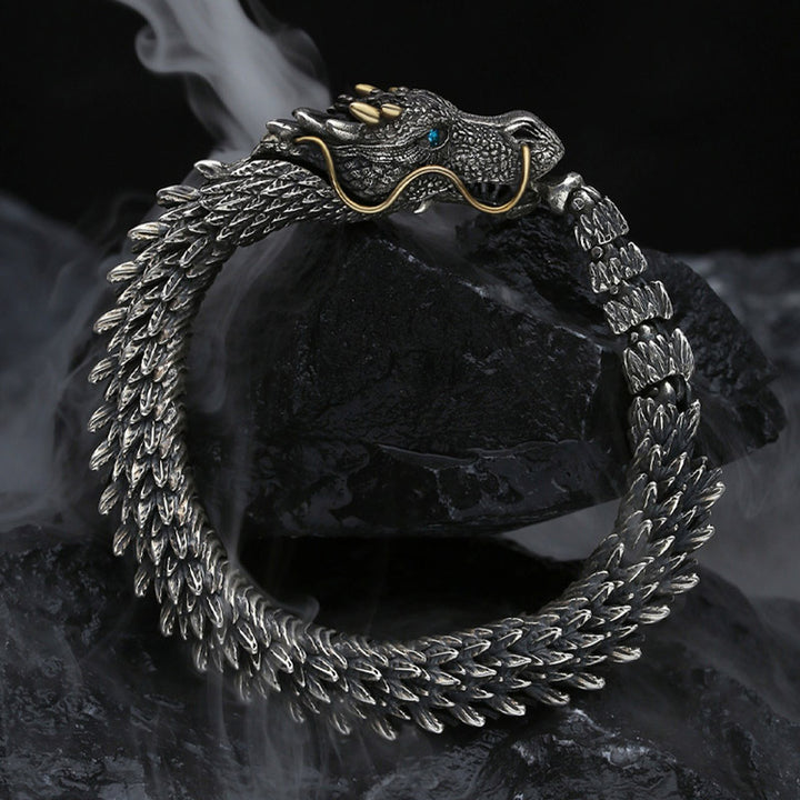 Buddha Stones Nordycki Smok Ręcznie Robiony Amulet Szczęście Ochrona Łańcuch Bransoletka