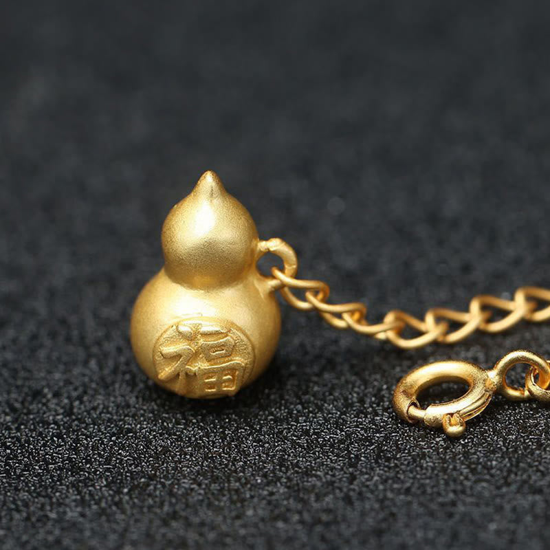Buddha Stones Okrągły Jadeit Pokój Klamra Gourd Fu Charakter Pomyślny Łańcuch Bransoletka