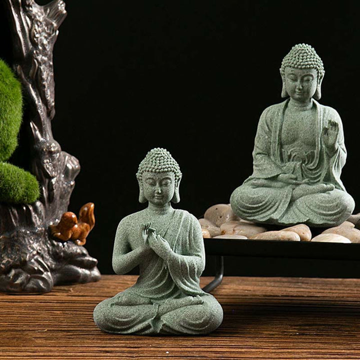 Buddha Stones Tybetańska Medytacja Kontemplacja Budda Spokój Współczucie Statua Figurka Dekoracja