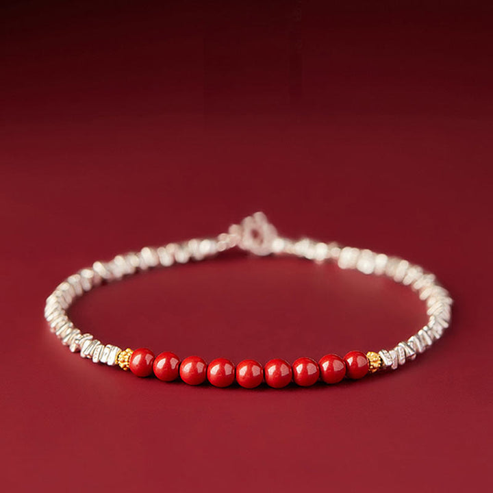Bransoletka z Buddha Stones ze srebra próby 925 z motywem Fu i postacią Cinnabar - Cynober (obwód nadgarstka 15-18 cm) - image 0