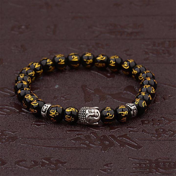 Bransoletka z amuletem z Buddha Stones i mantrą buddyjską