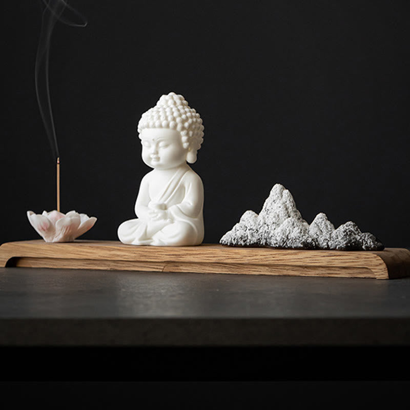 Buddha Stones Kwiat Lotosu Tathagata Kwan Yin Avalokitesvara Ksitigarbha Medytacja Ceramiczny Kadzidełko Dekoracja