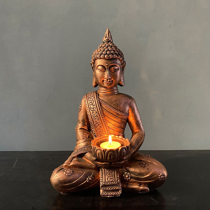 Buddha Stones Tybetański Błogosławieństwo Buddy Dekoracja Świecznik