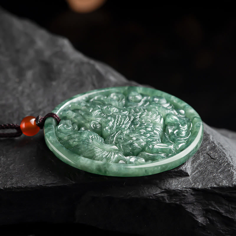 Naszyjnik z naturalnym jadeitem Kirin Abundance z Buddha Stones