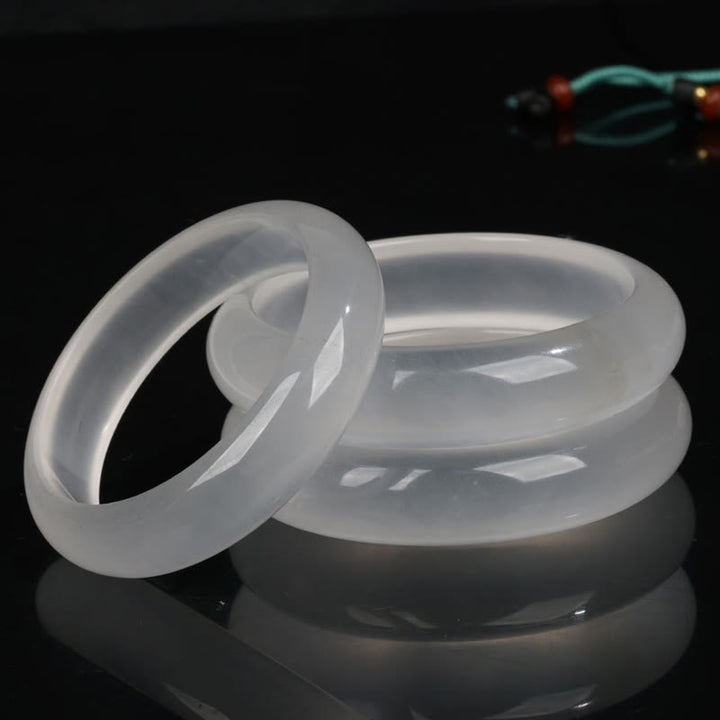 Buddha Stones Naturalny Przezroczysty Złoty Jedwabny Jadeit Bransoletka Bogactwo Szczęście Bangle