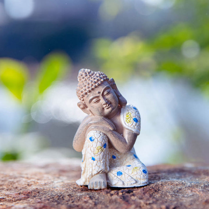Medytujący Zen Budda Spokój Żywica Statuetka Dekoracja Domu