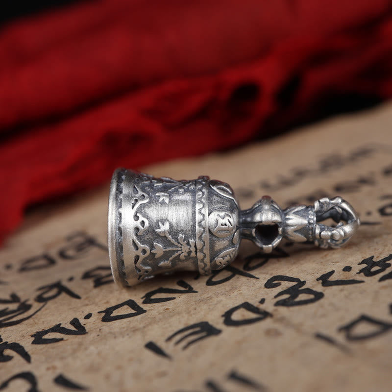 Buddha Stones Tybet 925 Srebro Sterlingowe Om Mani Padme Hum Dorje Dzwon Wadżra Grawerowany Oświecenie Wisiorek Dekoracja Wisząca - image 15