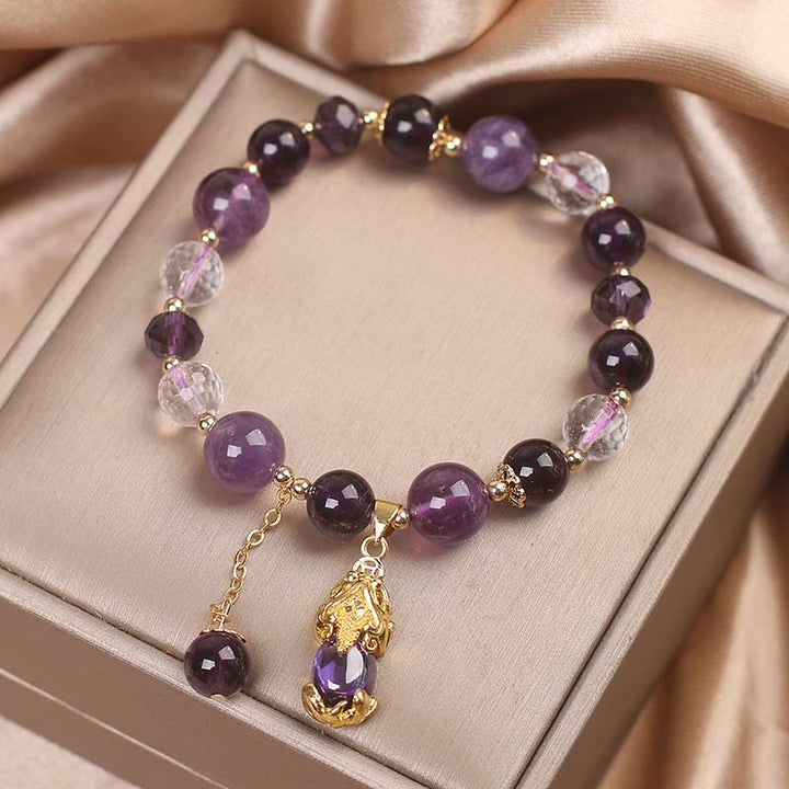 Bransoletka lecznicza PiXiu z Buddha Stones Naturalny Ametyst