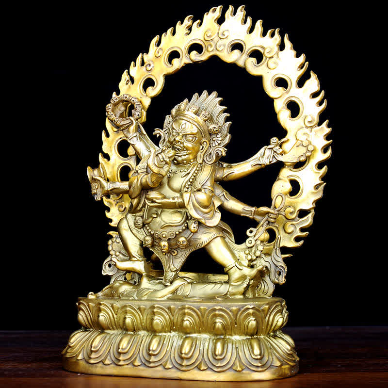 Tybetańska figurka Mahakali Bodhisattwy Współczucie Miedziana statua Dekoracja