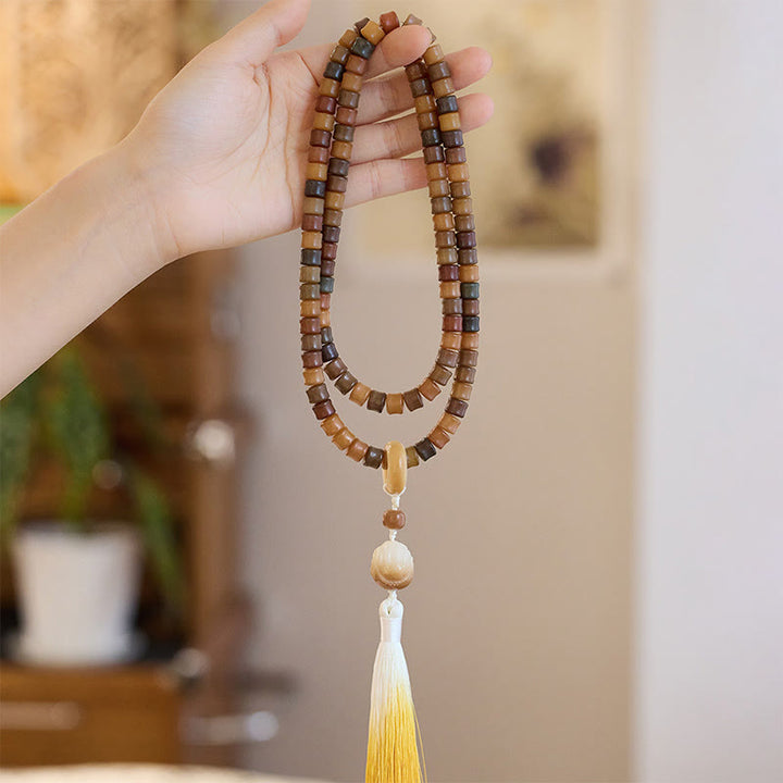 Buddha Stones 108 Mala Beads Bodhi Seed Budda Ręka Lotos Grawerowana Bransoletka Harmonii