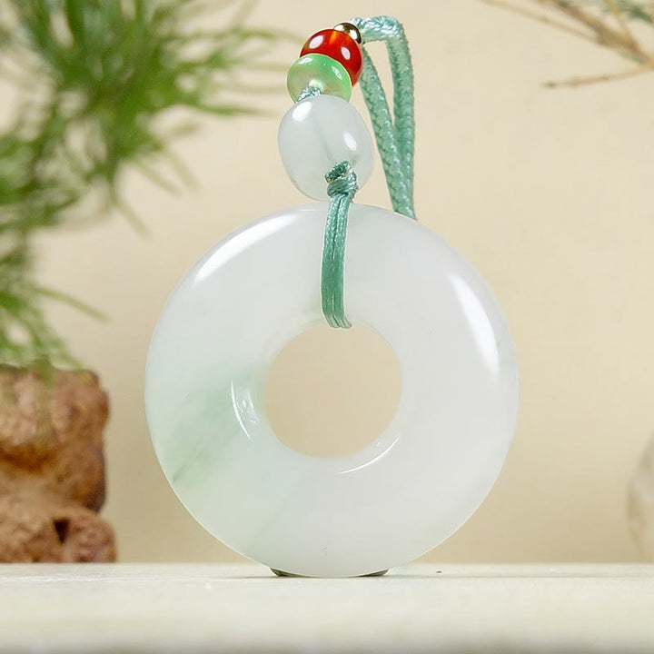 Naszyjnik z naturalnym jadeitem i klamrą pokoju, wisiorkiem na Buddha Stones