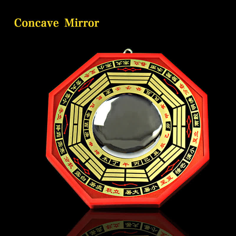 Feng Shui Bagua Mapa Równowagi Salonu Energia Mapa Lustra - 8 cali - Lustro wklęsłe - Czerwony - image 7