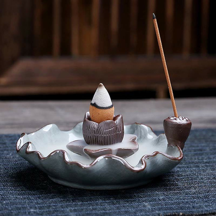 Ceramiczny palnik kadzideł Spiritual Backflow Lotus Plum Blossom Square