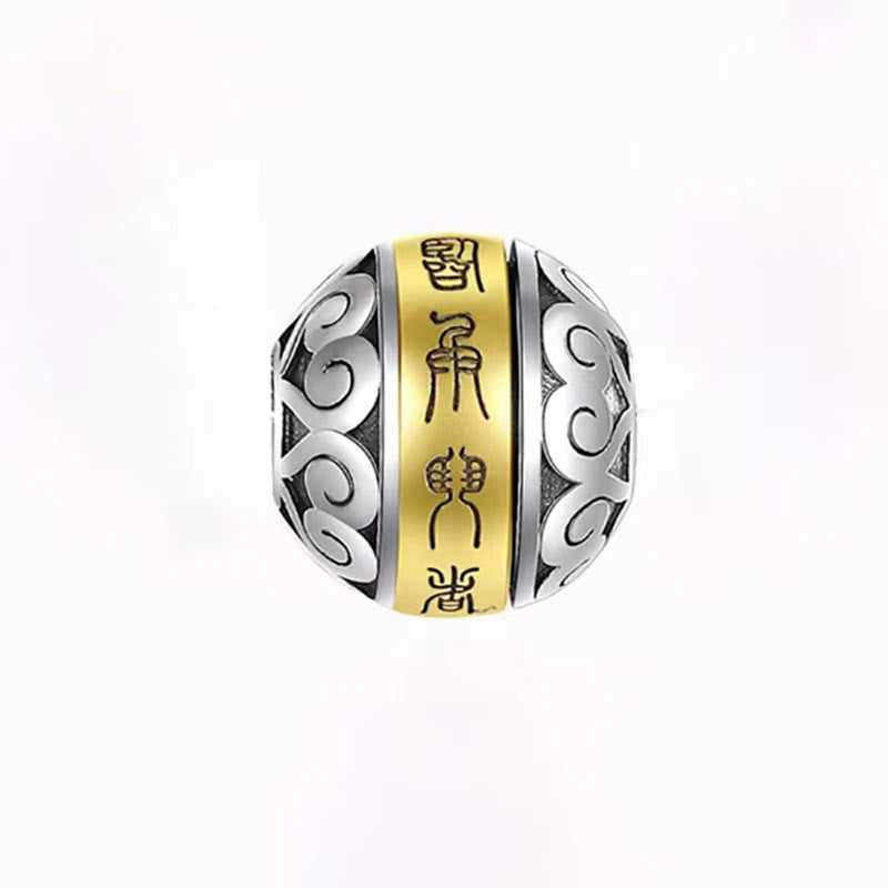 Buddha Stones Taoistyczna Dziewięcioznakowa Mantra Grawerowany Amulet Równowaga Naszyjnik Obrotowy Wisiorek