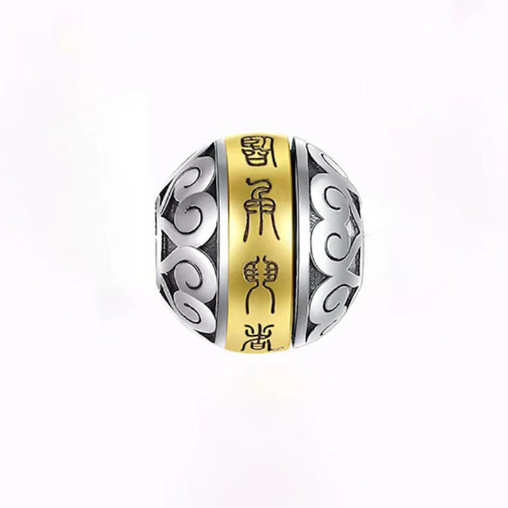 Buddha Stones Taoistyczna Dziewięcioznakowa Mantra Grawerowany Amulet Równowaga Naszyjnik Obrotowy Wisiorek