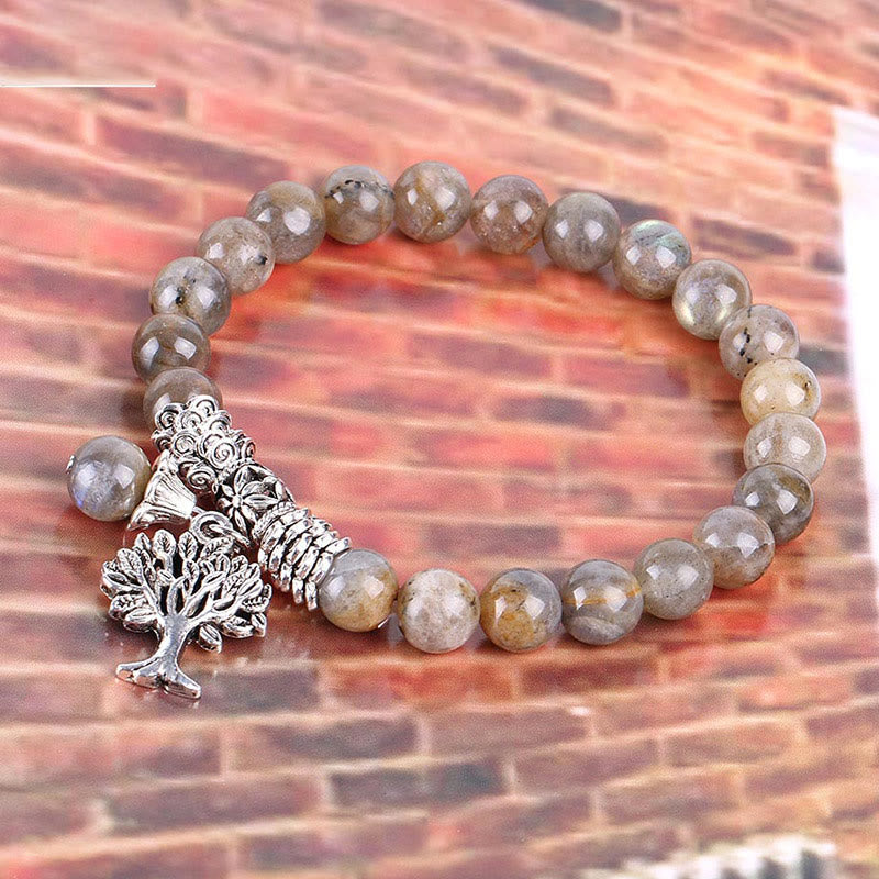 Buddha Stones Naturalne Kamień Szlachetny Drzewo Życia Szczęśliwy Talizman Bransoletka Elastyczna