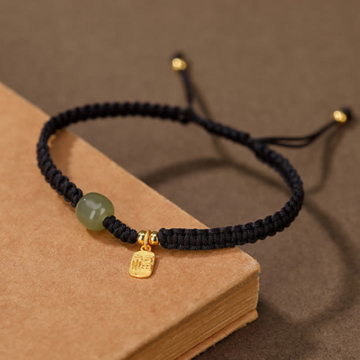 Bransoletka z czerwonego sznurka z Buddha Stones 925 ze srebra próby 925 i jadeitu Hetian Blessing Wealth