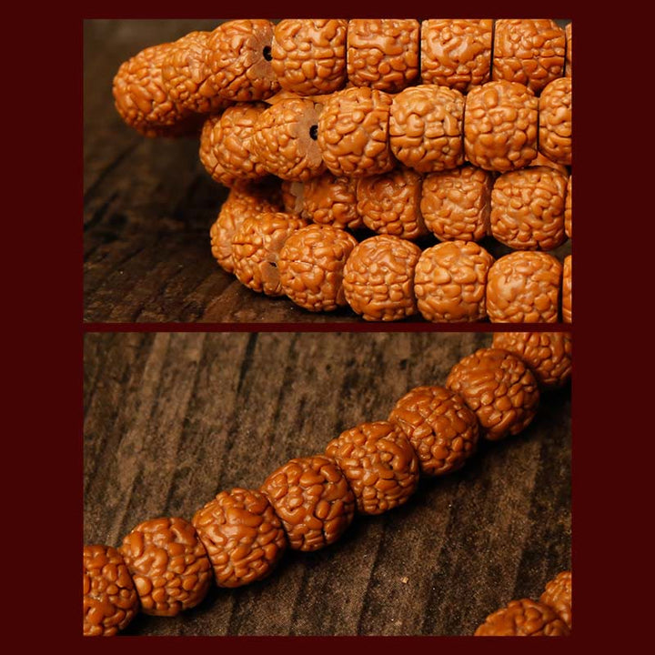 Tybet 108 Mala Beads Rudraksha Bodhi Seed Chinese Zodiac Natal Buddha Wealth Charm Bracelet