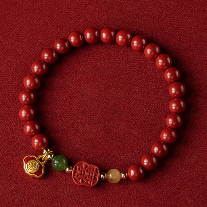 Bransoletka Buddha Stones Cinnabar Happiness Calm
