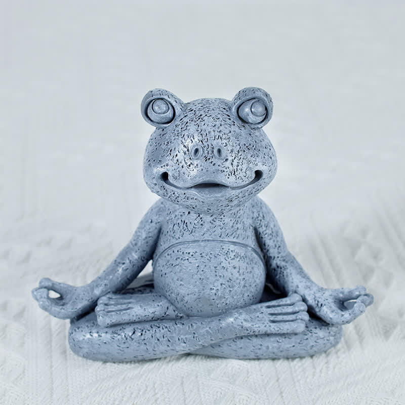 Medytujący Zen Pies Kot Żaba Dekoracja - Żaba Medytacyjna 12,8 cm x 5,5 cm x 10,3 cm (300 g) - image 10