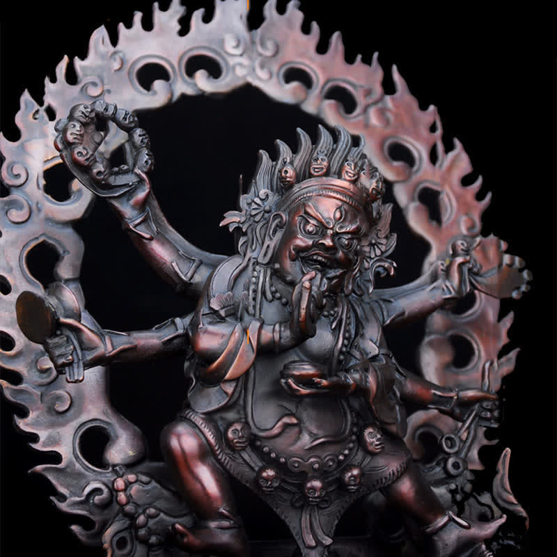 Tybetańska figurka Mahakali Bodhisattwy Współczucie Miedziana statua Dekoracja