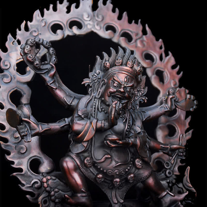 Tybetańska figurka Mahakali Bodhisattwy Współczucie Miedziana statua Dekoracja
