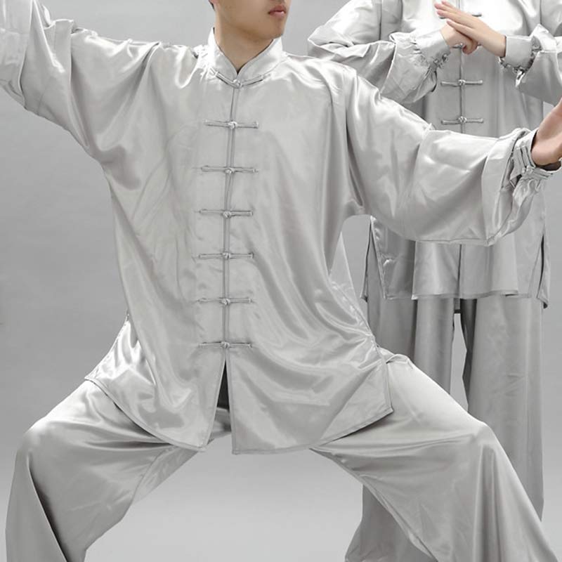 Buddha Stones Prosty wzór Medytacja Modlitwa Duchowy Zen Tai Chi Qigong Praktyka Unisex Zestaw Ubrań - Jasnoszary - 3XL - ODPOWIEDNIE DLA USA/ UK/AU/ EU- 2XL - image 15