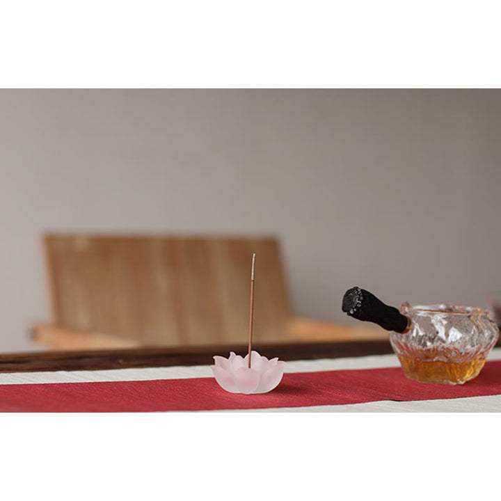 Buddha Stones Mini Lotus Liuli Kryształ Uzdrawiająca Medytacja Kadzidełko Palnik