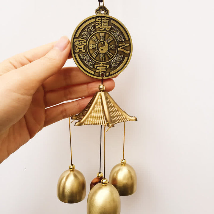 Buddha Stones Błogosławieństwo List Słoń Bagua Pomyślna Moneta Wisząca na Ścianie Dzwonek Ręcznie Robiona Dekoracja Domu