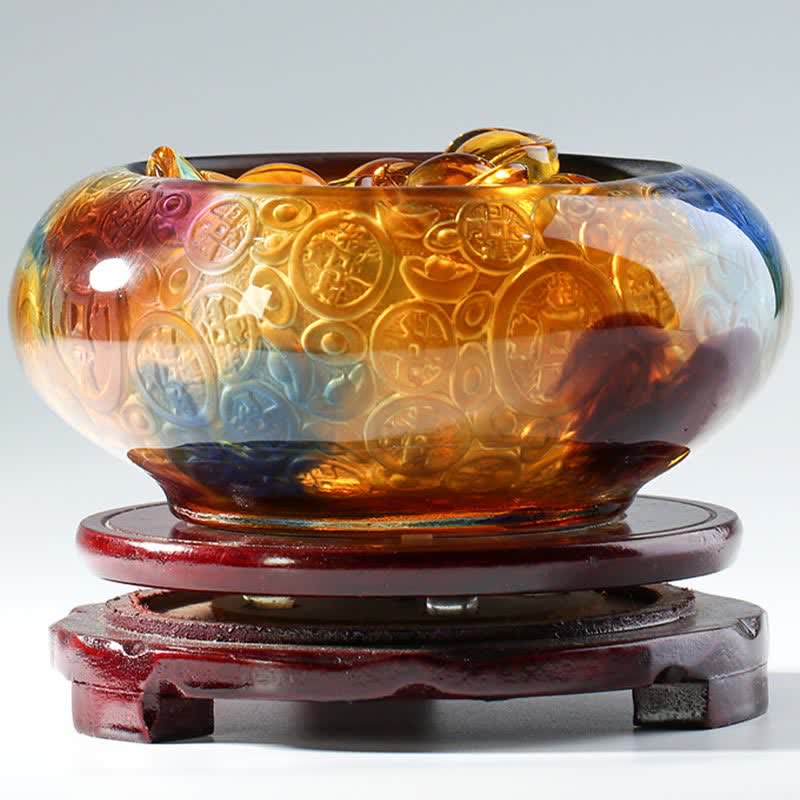 Ręcznie robione miski kryształowe Liuli Treasure Bowl Ingots Art Dekoracja domu - image 9