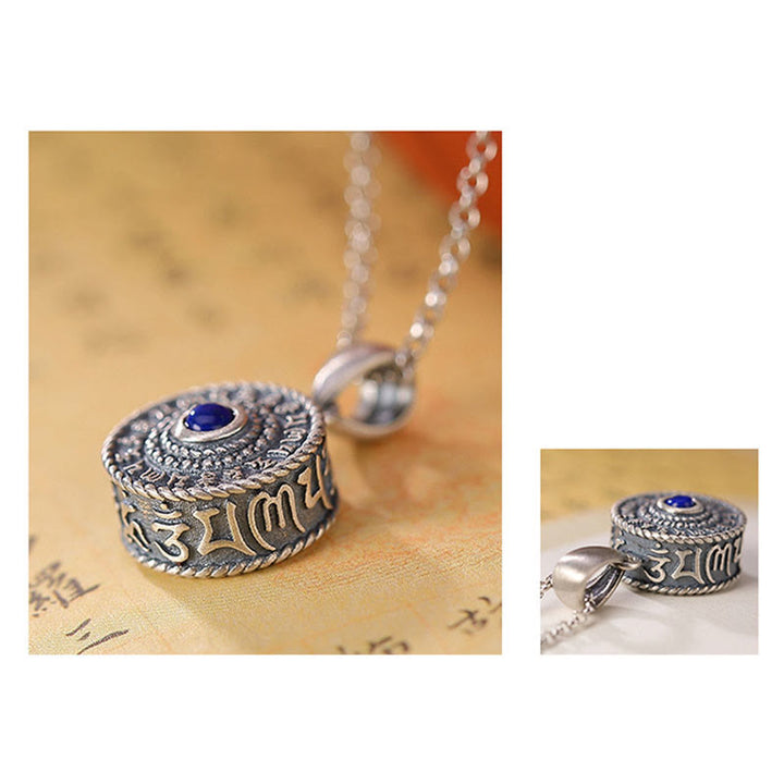 Naszyjnik z Buddha Stones ze srebra próby 925, Om Mani Padme Hum, lazurytem, ​​lapis lazuli, miłością i pokojem - image 6