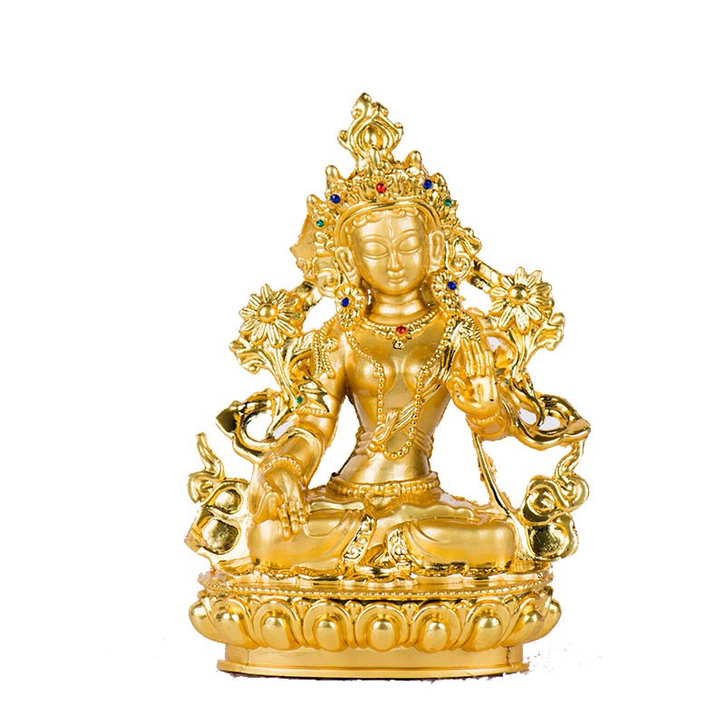 Buddha Stones Bodhisattwa Biała Tara Nadzieja Ochrona Pozłacana Statua Dekoracja - image 3