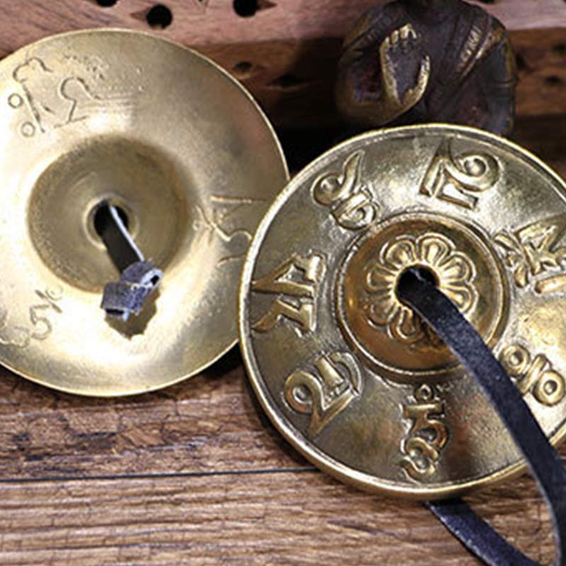 Buddha Stones Tybetański Dzwon Tingsha Sześć Prawdziwych Słów Smok Miedziana Równowaga Dekoracja Z Torbą