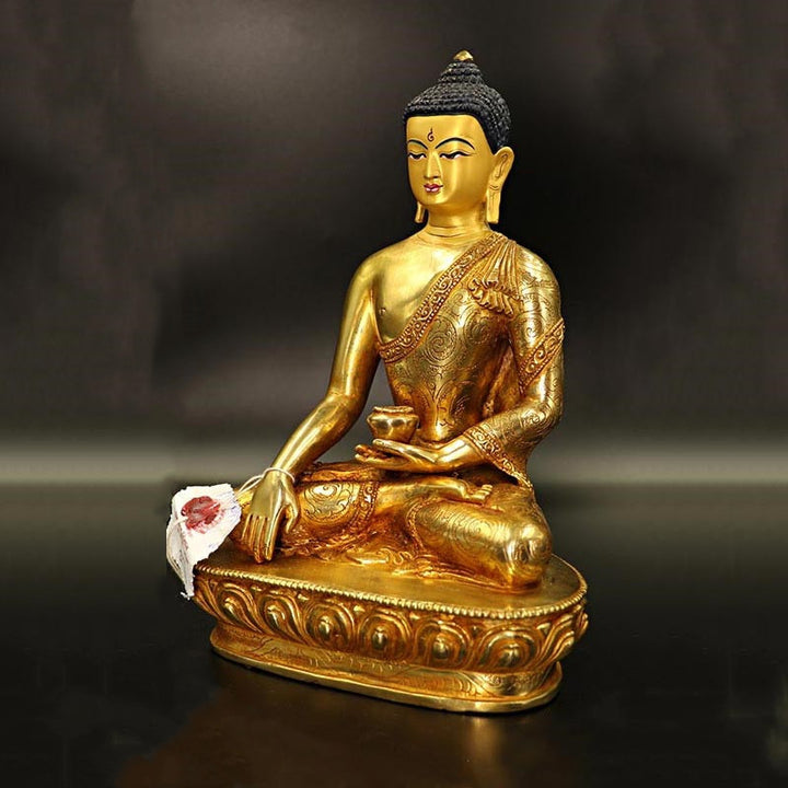 Budda Siakjamuni Medycyna Budda Współczucie Miedź Pozłacana Statua Dekoracja
