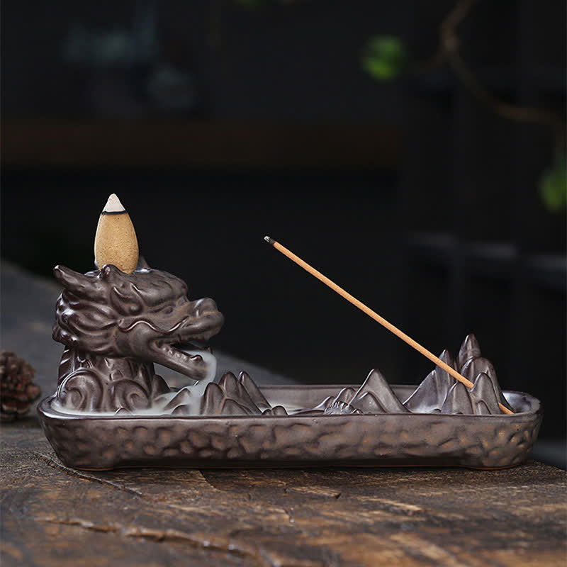 Buddha Stones Dragon Mountain Strength Ceramiczny palnik kadzidełkowy Dekoracja